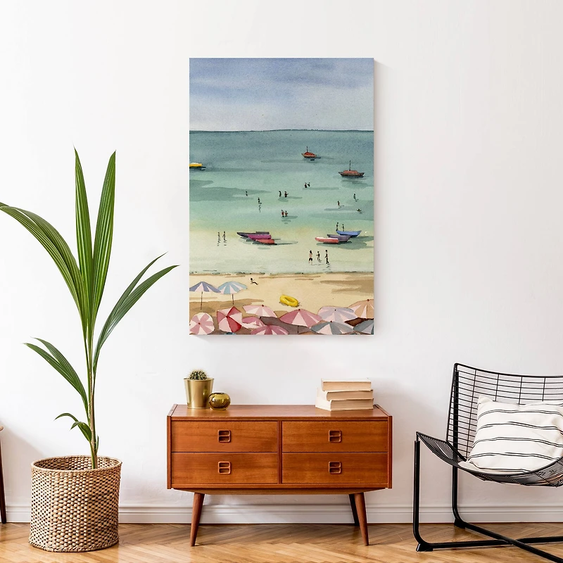 Day On The Beach 24" x 36" Canvas Wall Art