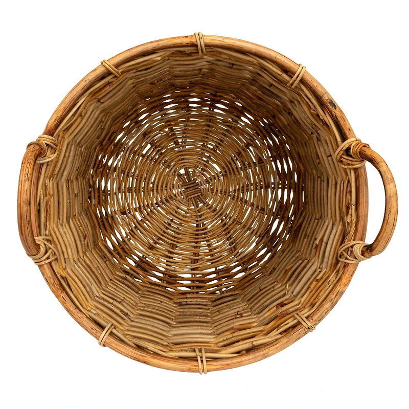 Hello Honey® Natural Brown Hand Woven Rattan Basket Set with Handles