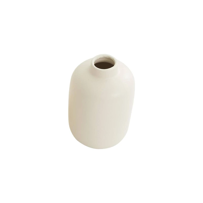 8" Cream Ceramic Minimalistic Vase