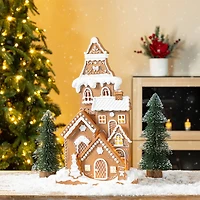 Glitzhome® 17.75" Christmas Lighted Resin Gingerbread House Table Decor