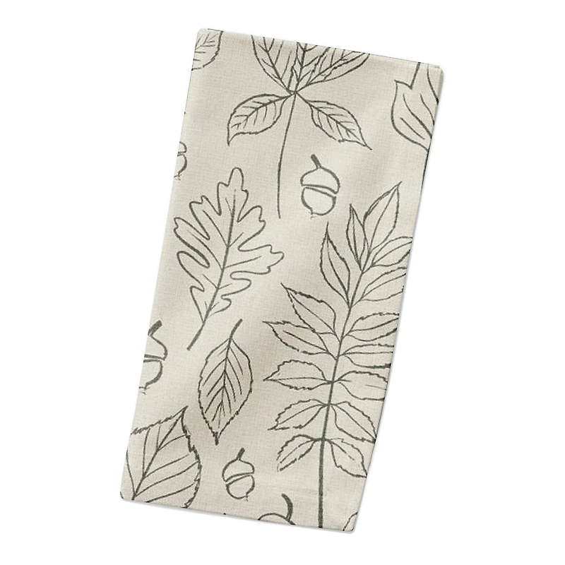 White Leaf Pattern Cotton Twill Napkin