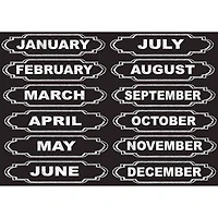 Ashley Productions Chalkboard Calendar Months Magnets, 6 Packs of 12