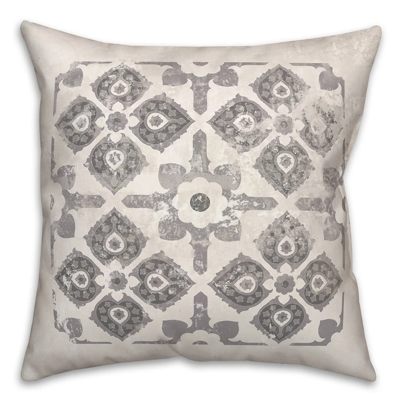 Distressed Medallion Throw Pillow