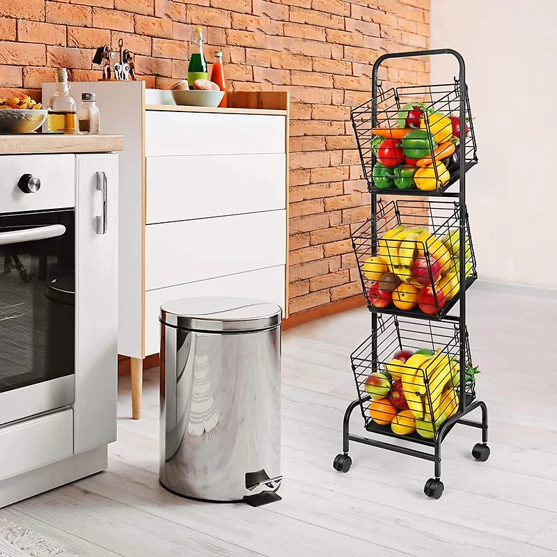NEX™ Black 3-Tier Fruit Basket Stand
