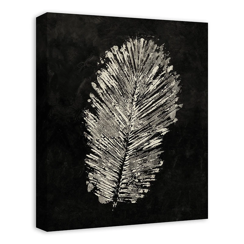 Distressed Cream Leaf Canvas Wall Art