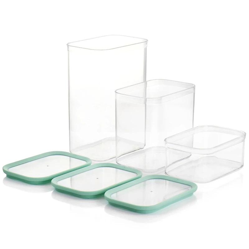 Martha Stewart Mint Green Rectangular Plastic Stackable Container Set