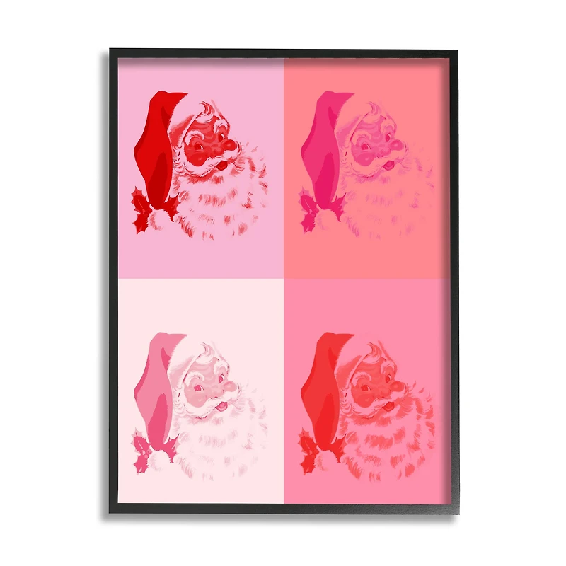 Stupell Industries Pop Style Pink Santa Claus Framed Giclee Art