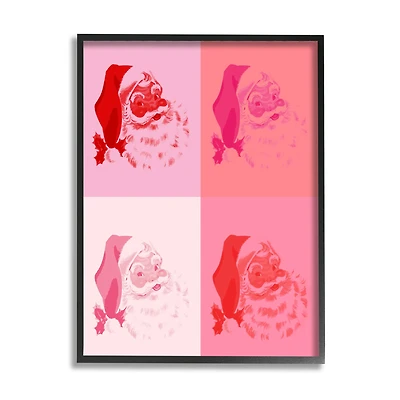 Stupell Industries Pop Style Pink Santa Claus Framed Giclee Art