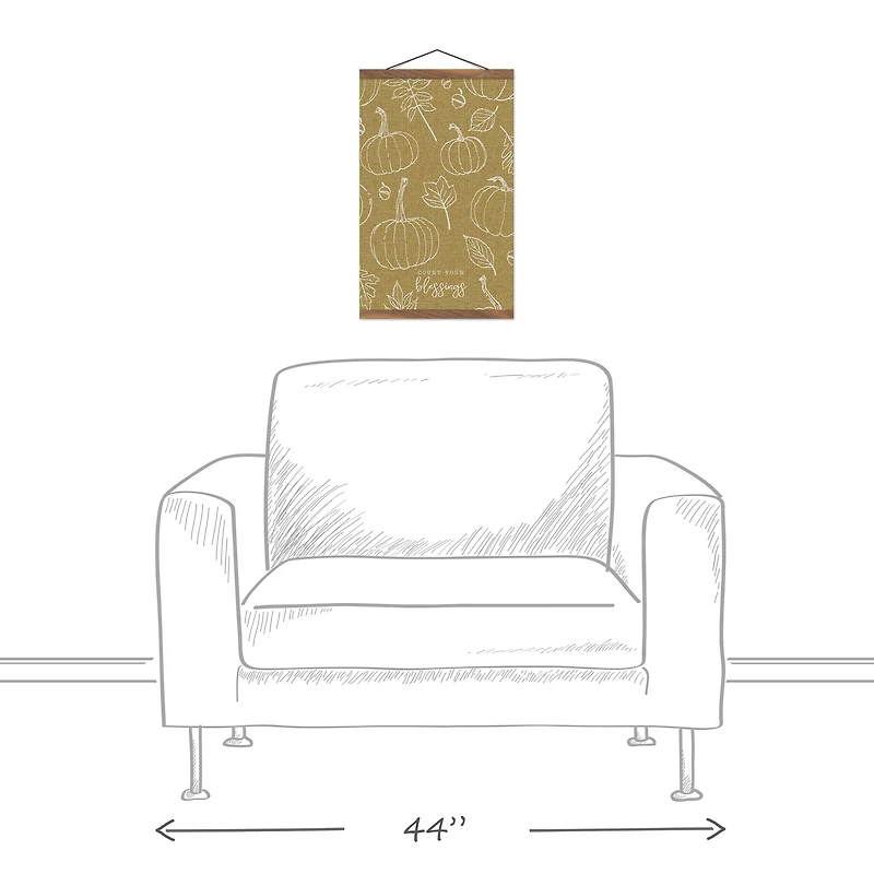 Mustard Yellow Count Your Blessings Hanging Canvas