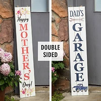 Glitzhome® 3.5ft. Double Sided Wooden Porch Sign Mother's Day & Father's Day