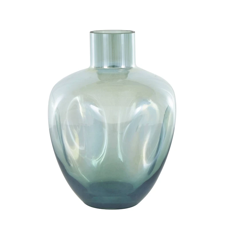 Green Iridescent Finish Glass Ombre Living Room Decorative Jar