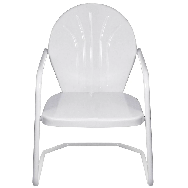 White Retro Metal Outdoor Tulip Chair
