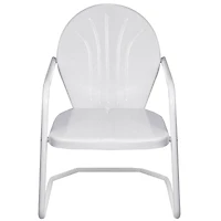 White Retro Metal Outdoor Tulip Chair