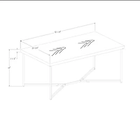 Luxe 42" Faux White Marble & Gold Y Leg Modern Glam Coffee Table