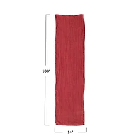 Hello Honey® 108" Red Stonewashed Linen Table Runner