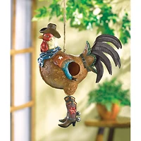 13" Cowboy Rooster Birdhouse