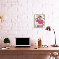 Stupell Industries Frida Posing with Paint Brush Wall Art in Gray Frame