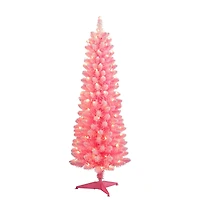 4.5ft. Pre-Lit Flocked Fashion Pencil Artificial Christmas Tree