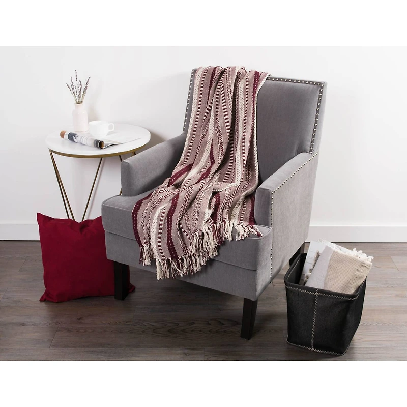 DII® Blackberry Braided Stripe Throw