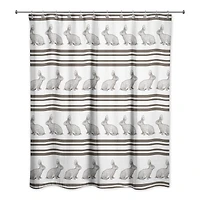 Bunny Stripes Shower Curtain 71" x 74" Shower Curtain