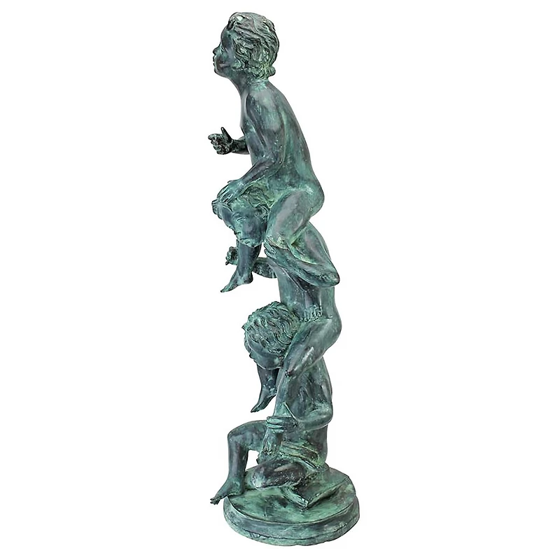 Design Toscano 30" Child's Play Stacked Children Spitting Bronze Statue