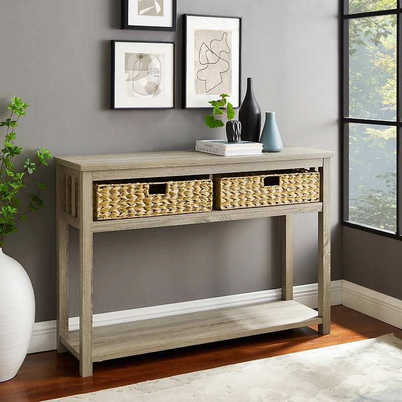 Walker Edison Driftwood Mission Storage Entry Table