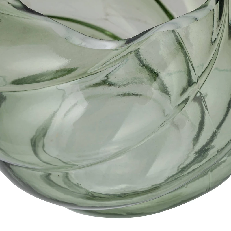 Hello Honey® 7.75" Green Round Twisted Glass Vase