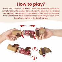 Glitzhome® 12PK 1.5"D x 10"H Dogs Christmas Party Crackers with Gift Contents