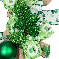 Ribbons and Shamrocks St. Patrick's Day Wreath 24" Unlit
