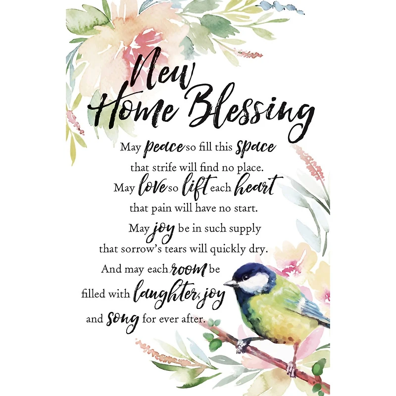 New Home Blessing Woodland Grace Series Wood Plaque with Easel