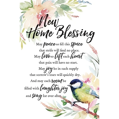 New Home Blessing Woodland Grace Series Wood Plaque with Easel