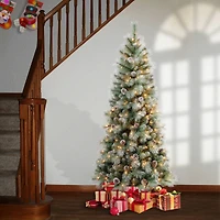 6ft. Pre-Lit Perry Hard Needle Artificial Christmas Tree, Clear Lights