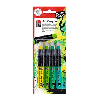 Marabu Watercolor Art Crayon 4 Color Green Jungle Set