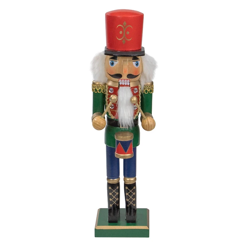 14" Wooden Christmas Nutcracker Drummer