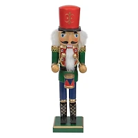 14" Wooden Christmas Nutcracker Drummer