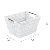 Simplify Medium White Rattan Storage Basket