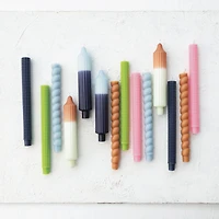 Hello Honey® 8" Blue Two-Tone Unscented Pleated Taper Candles, 2ct.