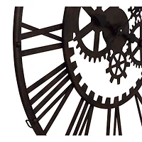 Black Industrial Metal Wall Clock