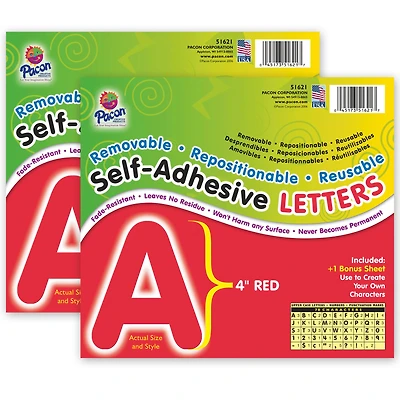 Pacon® 4" Red Puffy Self-Adhesive Letters, 2 Packs of 156