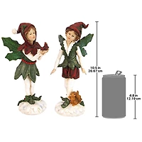 Design Toscano Santa's Victorian Holly Christmas Elves Statue Set