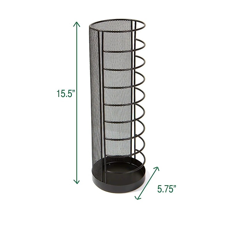 Mind Reader Black Round Wire Basket Umbrella Stand