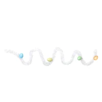 25ft. White Spring Tinsel Garland with Easter Eggs