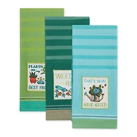 Assorted Weed It Embellished Dishtowel (Set of 3)