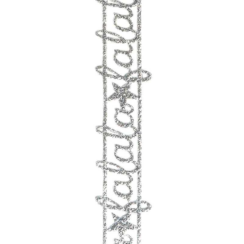 Gwen Studios 7/8" x 3yd. Die Cut "Fa La La" Words Christmas Ribbon