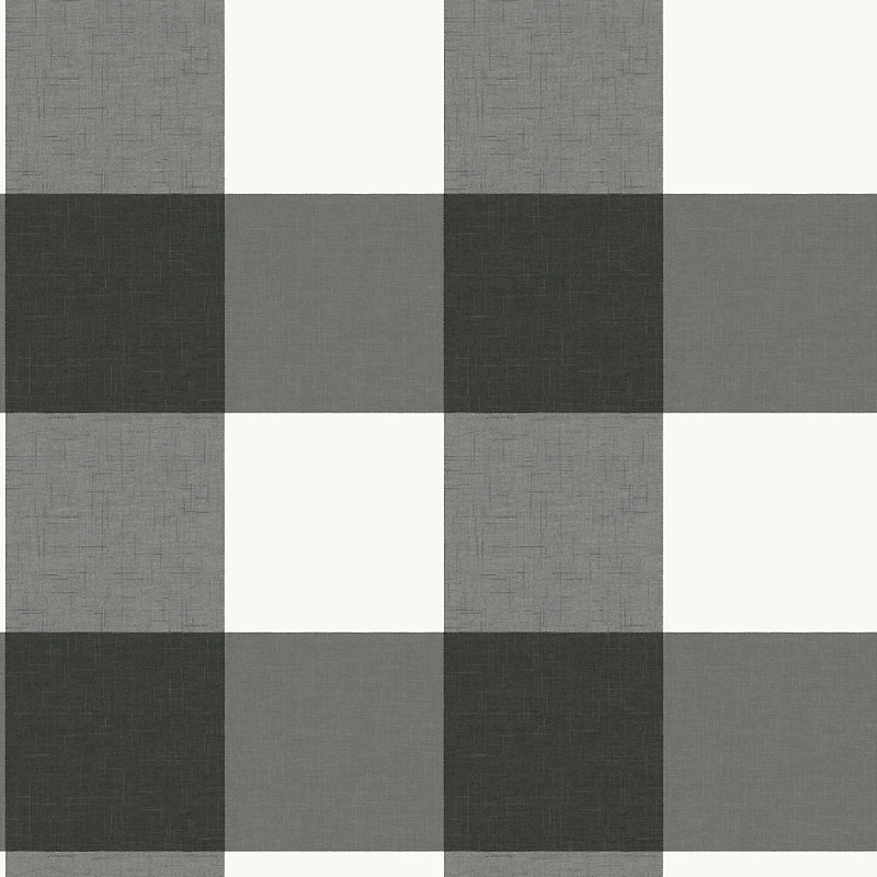 Wallpops Charcoal Farmhouse Plaid Peel & Stick Wallpaper