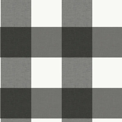 Wallpops Charcoal Farmhouse Plaid Peel & Stick Wallpaper