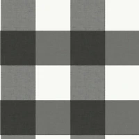 Wallpops Charcoal Farmhouse Plaid Peel & Stick Wallpaper