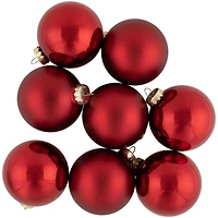 72ct. 2 Finish Red Glass Ball Ornaments