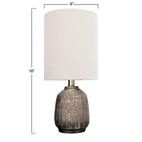 Hello Honey® 18" Metallic Glazed Terracotta Table Lamp with Linen Shade