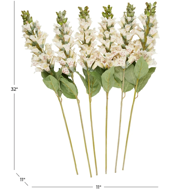 32" White Foxglove Artificial Flower Stem, 8ct.